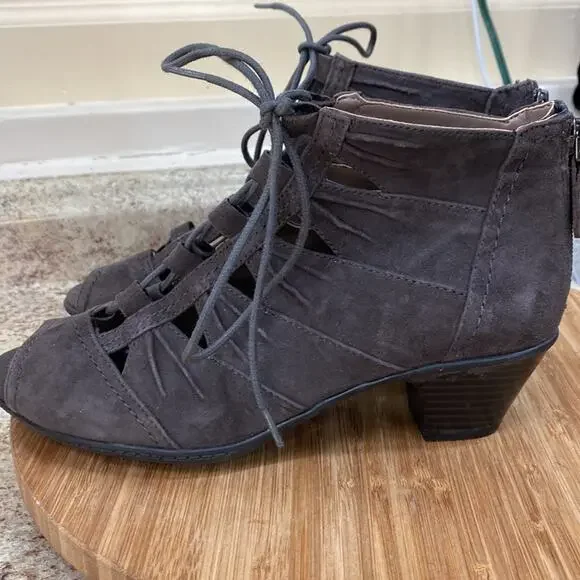 Earth Women’s Aurora 8.5 Peep Toe Bootie Dark Slate sandal shoes - Picture 3 of 6